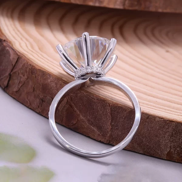 8.0 ct VVS1 Moissanite Engagement Ring Solid Real 14k White Gold - Image 4