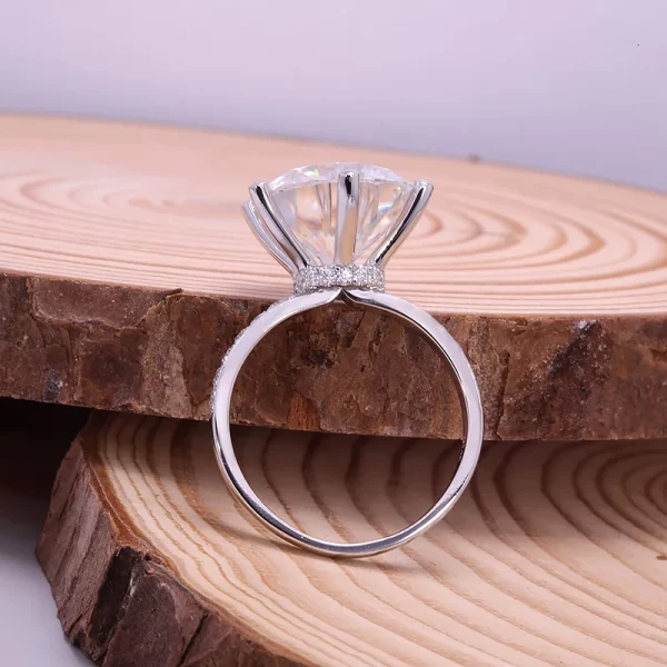 8.0 ct VVS1 Moissanite Engagement Ring Solid Real 14k White Gold - Image 5