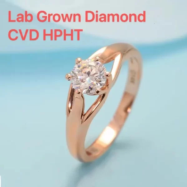 1.0ct Round Cut IGI Certificate Lab Grown Diamond Engagement Wedding Ring 14k Yellow Gold - Image 2