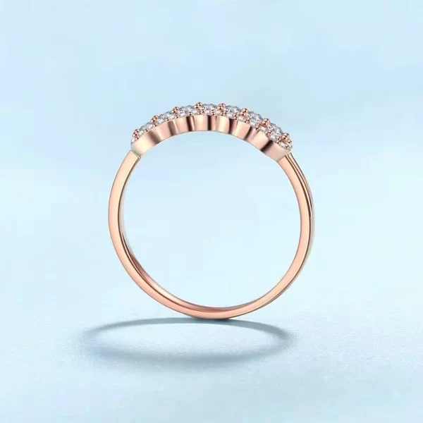 Women Wedding Band 18K Rose Gold Moissanite Diamond 0.37CT - Image 5