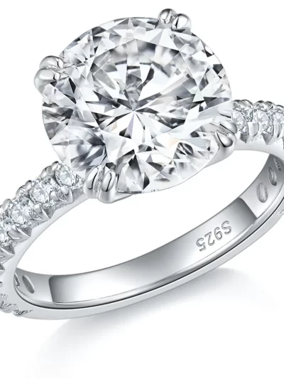 5 ct Round Cut VVS1 Moissanite Engagement Ring