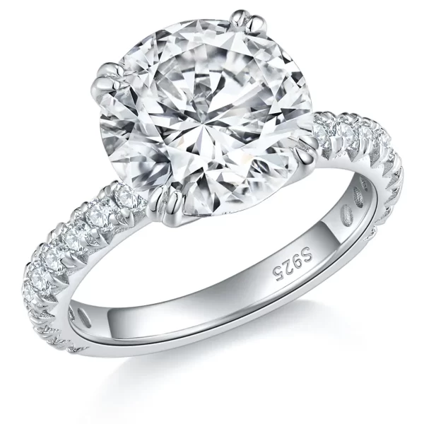 5 ct Round Cut VVS1 Moissanite Engagement Ring