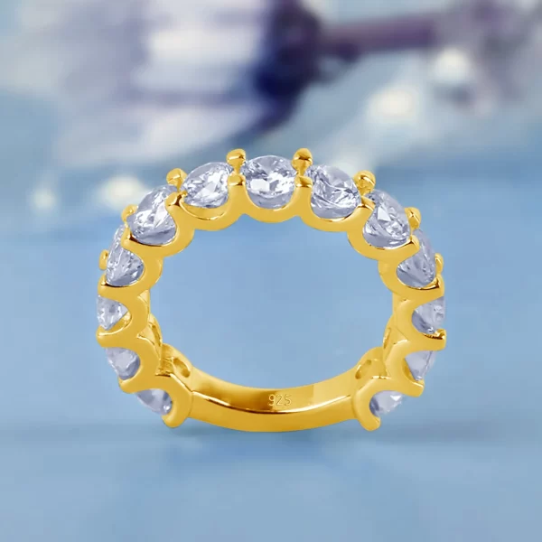 4.5 Carat 14K Gold Wedding Band Moissanite Rings - Image 3