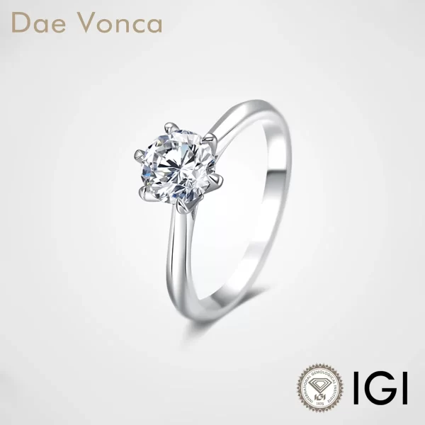 1.0CT VVS2 Lab Grown Round Cut Diamond 14k White Gold Engagement Ring - Image 2