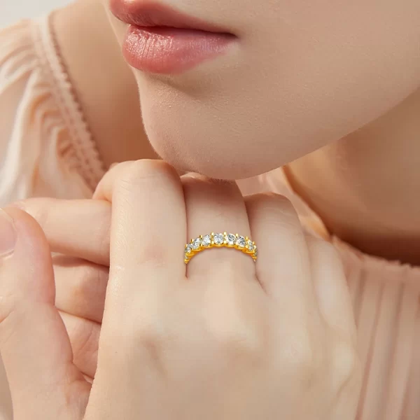 4.5 Carat 14K Gold Wedding Band Moissanite Rings - Image 2