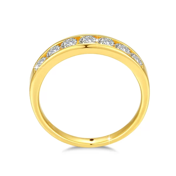 14k Gold 7 Stone Moissanite Diamond Wedding Band - Image 5