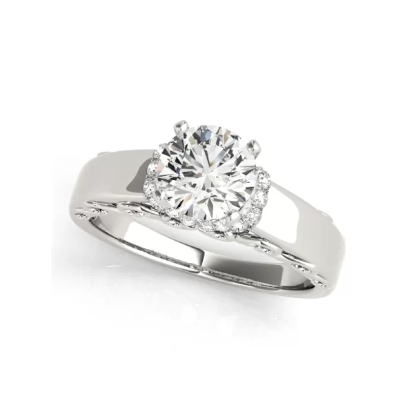 1 Ct Moissanite Diamond Round Cut 925 Sterling Silver Solitaire Engagement Ring Set - Image 2