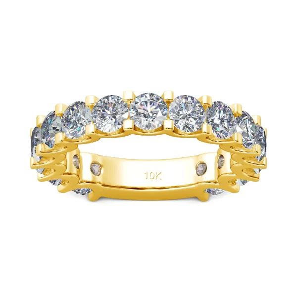 4.5 Carat 14K Gold Wedding Band Moissanite Rings - Image 5