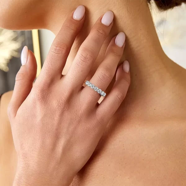 Eternity Wedding Band Ring 1.4Carat Round DEF VS-VVS Lab Grown Diamond Platinum 950 Wedding Band - Image 3