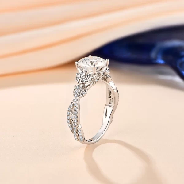 ATTA GEMS Moissanite Round Cut VVS1 Diamond Engagement 14K Real Gold - Image 4