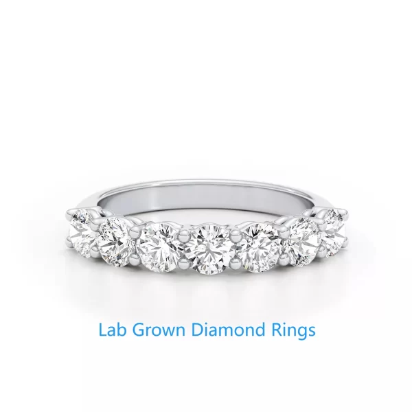 Eternity Wedding Band Ring 1.4Carat Round DEF VS-VVS Lab Grown Diamond Platinum 950 Wedding Band - Image 2
