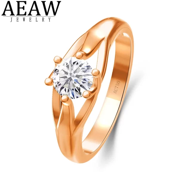 1.0ct Round Cut IGI Certificate Lab Grown Diamond Engagement Wedding Ring 14k Yellow Gold