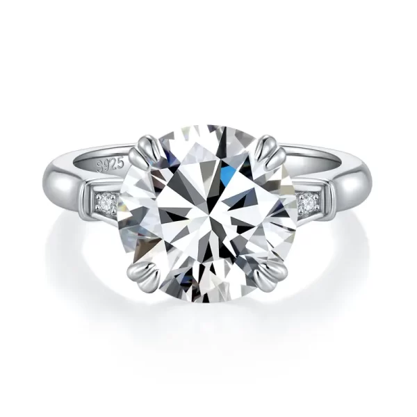DEZO Luxury 5 Carat Round Cut Moissanite Engagement Ring - Image 4