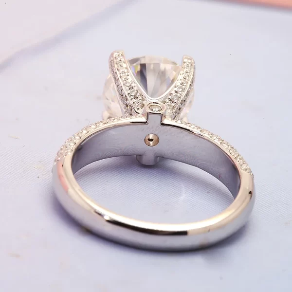 3.0ct F Color Round Excellent Cut CVD Lab Grown Diamond Engagement Ring 14K White Gold - Image 3