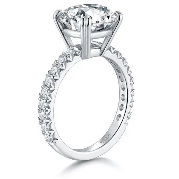 5 ct Round Cut VVS1 Moissanite Engagement Ring - Image 2
