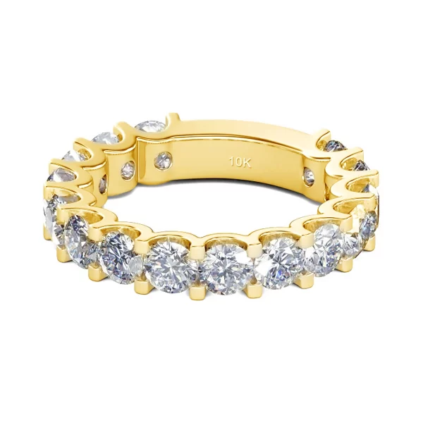 4.5 Carat 14K Gold Wedding Band Moissanite Rings - Image 4