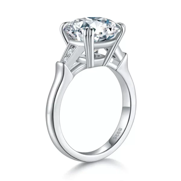 DEZO Luxury 5 Carat Round Cut Moissanite Engagement Ring - Image 3