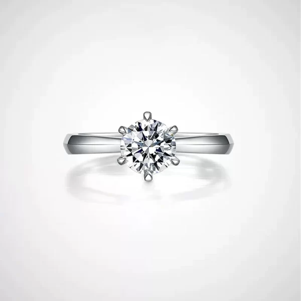 1.0CT VVS2 Lab Grown Round Cut Diamond 14k White Gold Engagement Ring