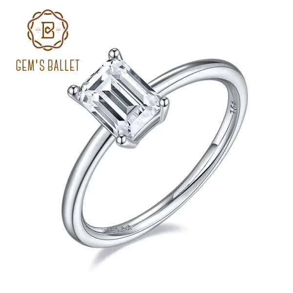 2 ct Emerald Cut Lab Grown Diamond Solitaire Engagement Ring - Image 2