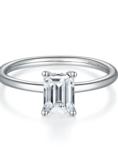 2 ct Emerald Cut Lab Grown Diamond Solitaire Engagement Ring