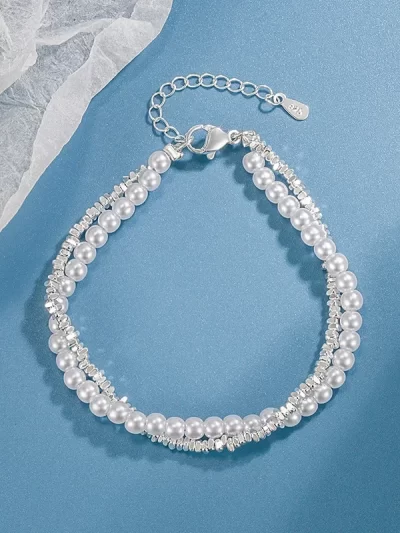 Unique & Uncommon Style Shattered Silver Hand Chain